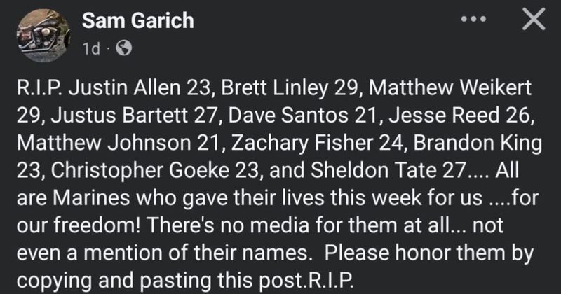 Fact Check: Is viral list containing 11 names of US Marines killed during Iran War true?