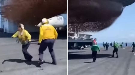 Fact Check: Is the video showing a US aircraft carrier under attack by bees real?