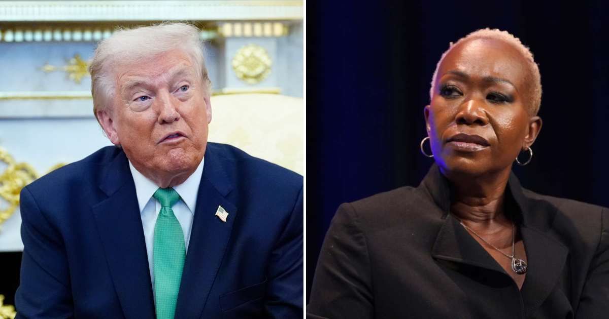 A Facebook page named America’s Last Line of Defense made a post claiming that Joy Reid said Donald Trump should face war crimes trials at The Hague (AP Photo, Getty Images)