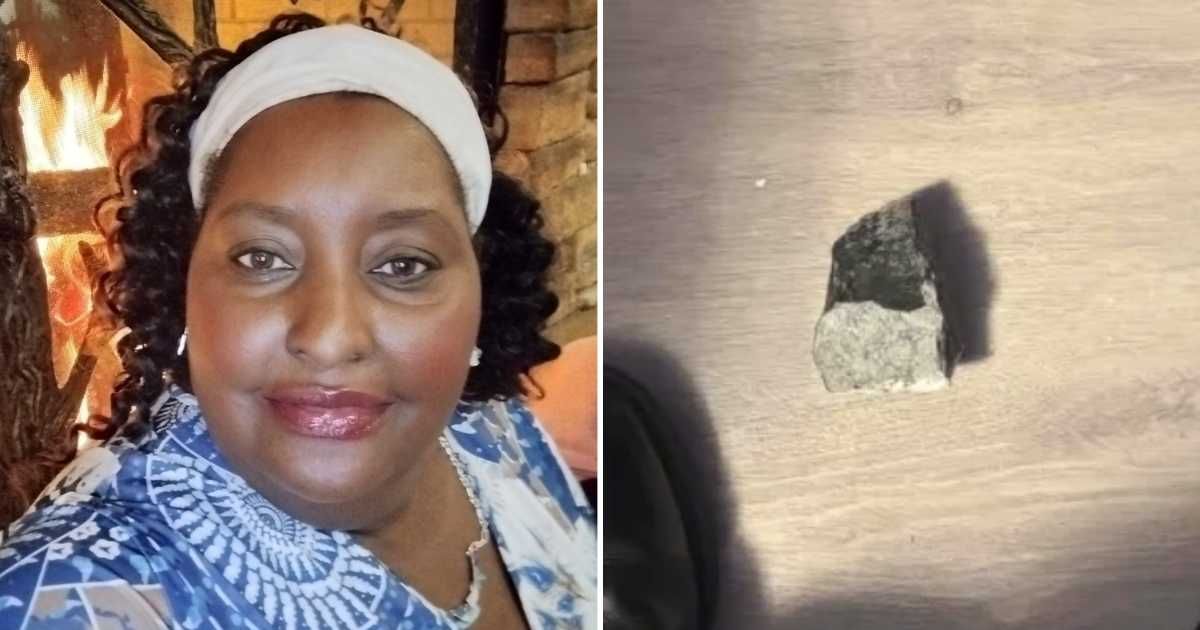Sherrie James said a heavy space rock tore through her roof and crashed into her daughter’s bedroom ceiling (@sherriejames/Facebook, Ponderosa Fire Department)