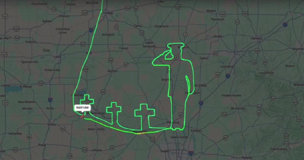 An Ohio pilot performed the unique aerial tribute north of Columbus on Thursday, March 19 (Screengrab/Fox News/Facebook)