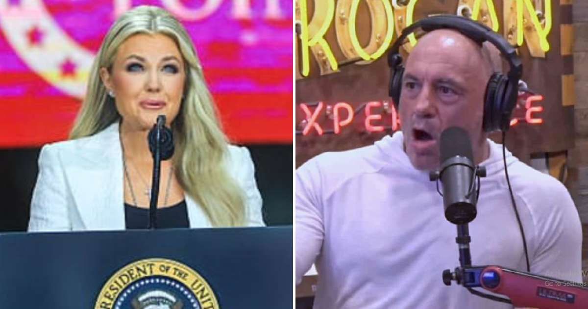 According to Rogan, Erika Kirk may have entered a new relationship less than a year after her husband’s death (Getty Images, @thejoeroganexperience/YouTube)