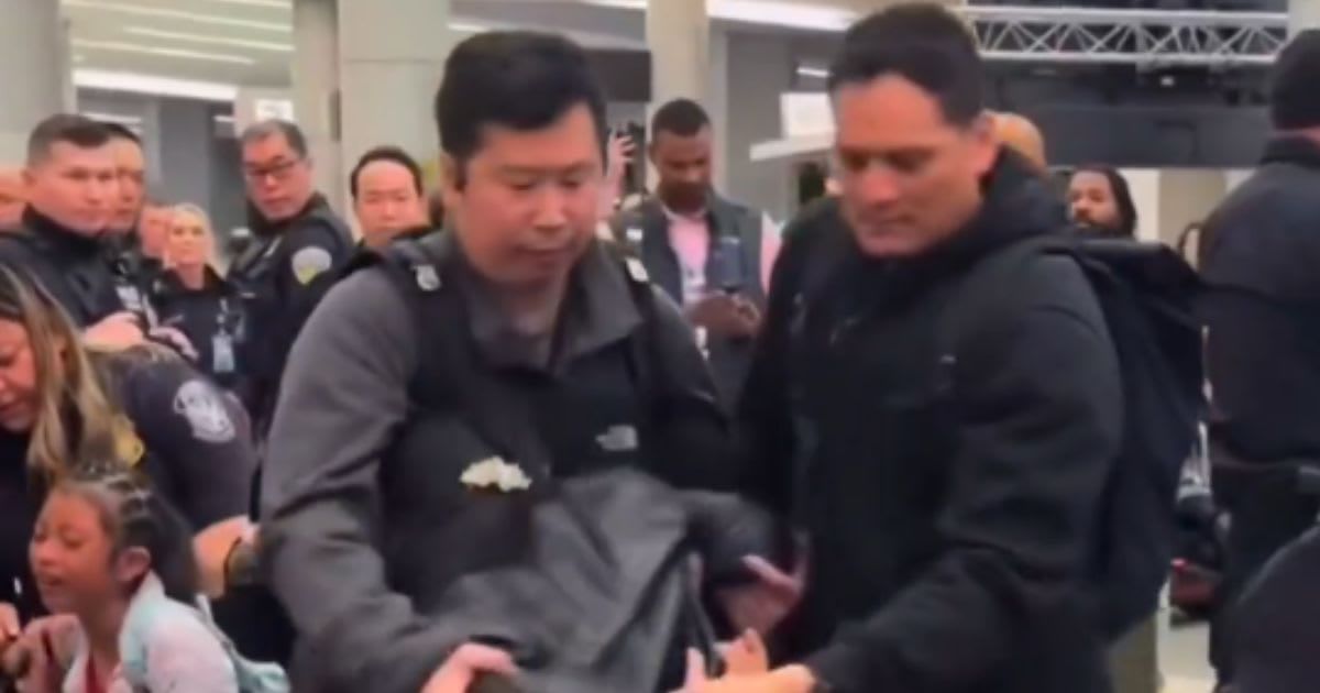 Social media posts claimed Donald Trump’s TSA, ICE move led to San Francisco airport arrest (@LongTimeHistory/X)