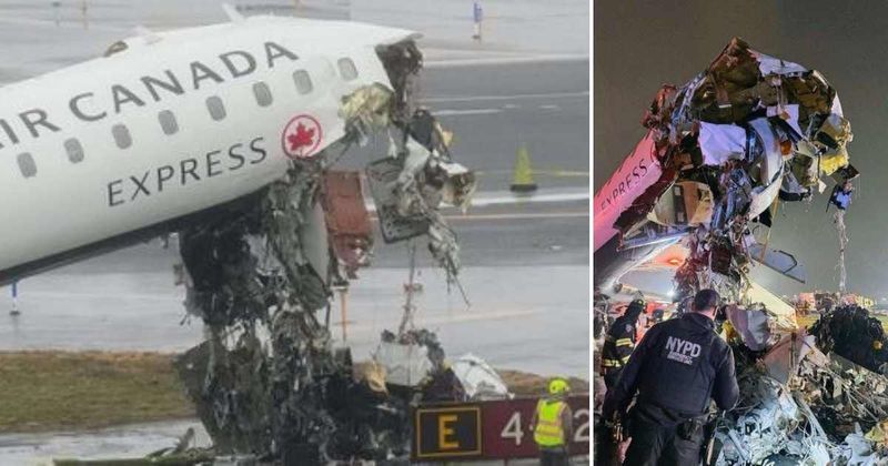 'Miracle': Flight attendant still strapped to seat after being thrown 320ft during Air Canada crash