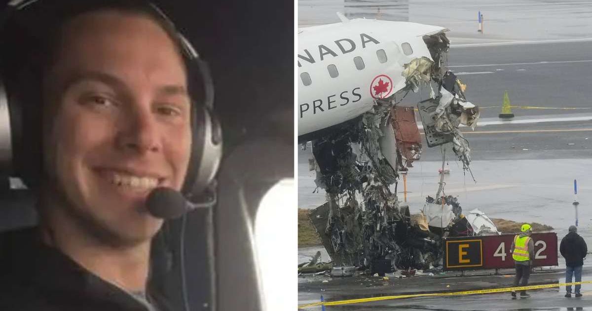 The Air Canada flight's pilot, 30-year-old Antoine Forest, and co-pilot, 22-year-old Mackenzie Gunther, were killed in the crash (Facebook/Antoine Forest and AP Photos)