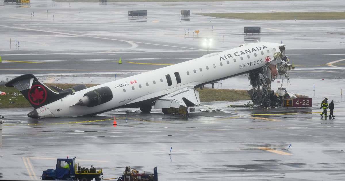 An audio recording of the haunting final moments of Air Canada plane before it crashed at  LaGuardia airport was released by NTSB (AP Photo/Seth Wenig)