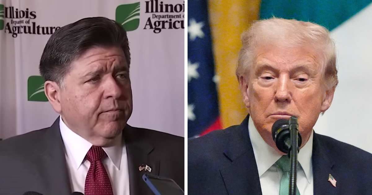 Illinois Governor JB Pritzker strongly criticized the ongoing Iran conflict, blaming President Donald Trump for initiating a war that is now hurting American families and the broader economy (Screengrab/@MarcoFoster/X, AP Photos)