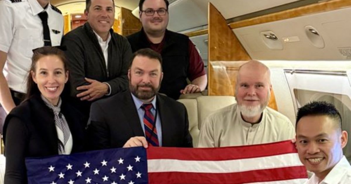 Researcher Dennis Coyle en route to the United States following his release from Afghanistan captivity after spending 420 days in detention (Whitehouse/X)