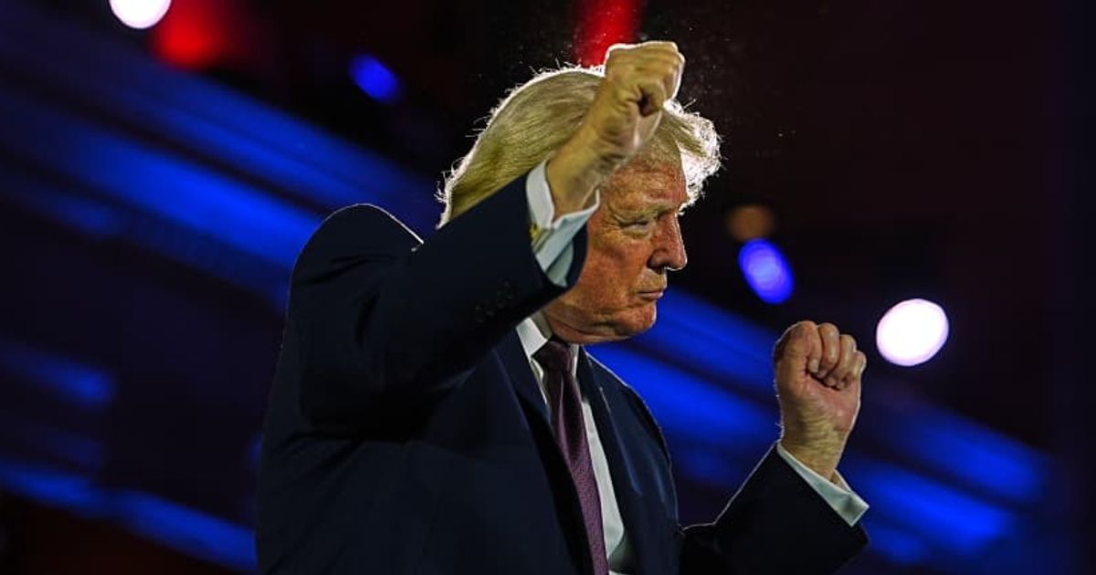 Donald Trump lauds his first term as a president during a speech at the National Republican Congressional Committee's annual fundraising dinner. (AP Photo)