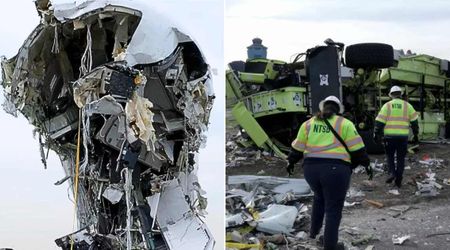 Dramatic video shows close-up wreckage of Air Canada jet after LaGuardia runway crash