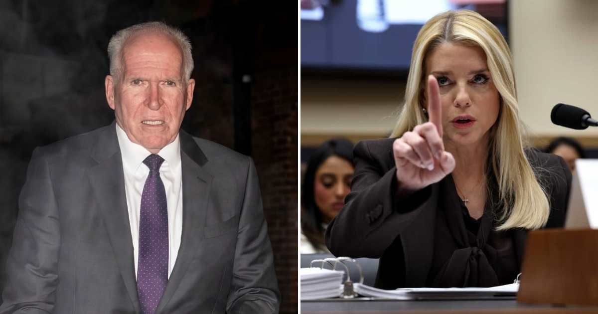 Attorney General Pam Bondi confirmed the DOJ had obtained declassified House transcripts related to former CIA Director John Brennan, signaling a review amid ongoing scrutiny and speculation (Getty Images)