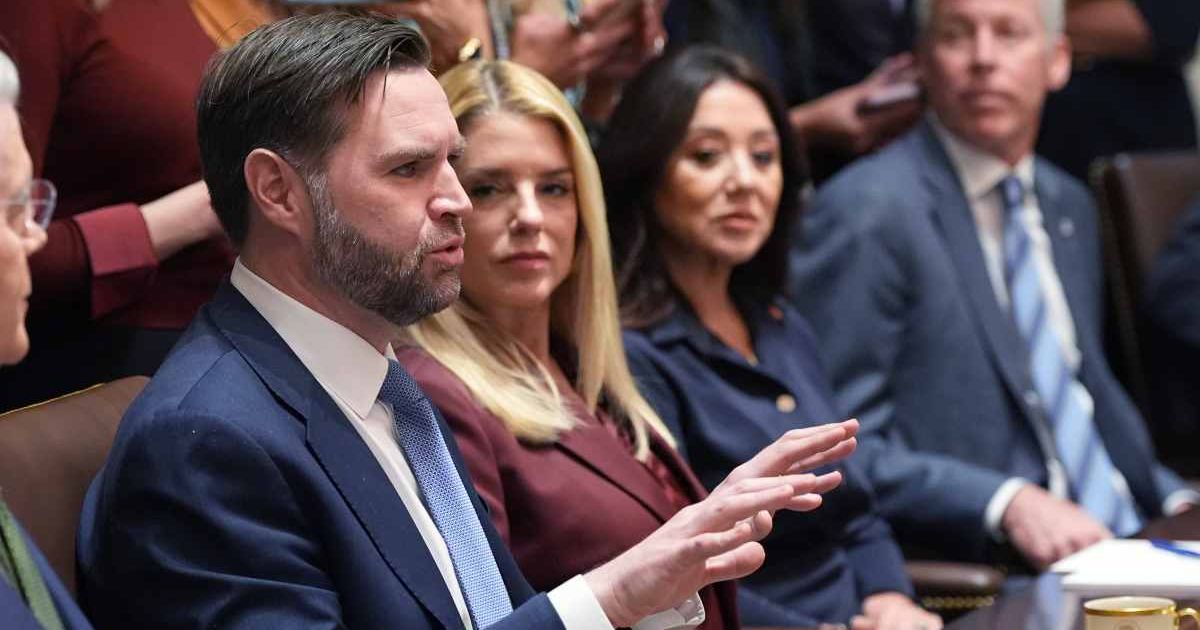 Vice President JD Vance speaks during a Cabinet meeting at the White House, Thursday, March 26, 2026, in Washington (AP Photo/Alex Brandon)
