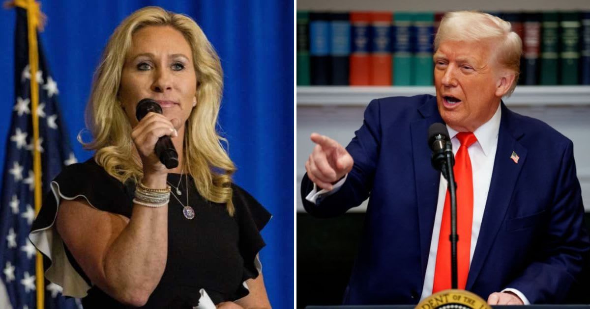 Marjorie Taylor Greene accused Donald Trump and Republicans of putting 'American Last' and predicted that Republicans will lose the midterm elections (Getty Images)