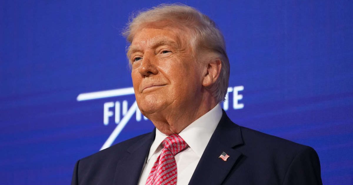 Donald Trump speaks at the FII Institute Summit in Miami Beach where he made remarks about success and leadership (AP Photo/Mark Schiefelbein)