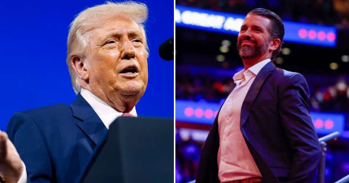 Donald Trump spoke at the FII summit in Miami, praising son Donald Trump Jr during his address (Getty Images)