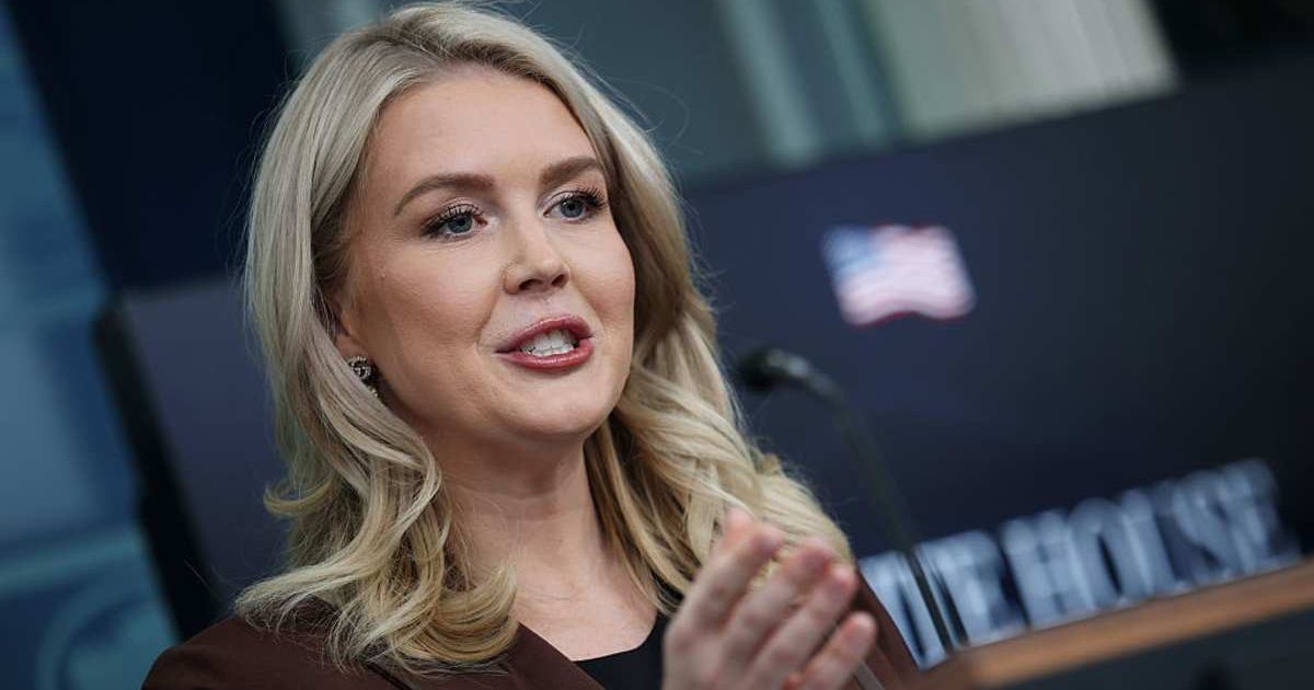 Karoline Leavitt slammed the New York Times for its feature criticizing Trump’s grand White House ballroom design (Getty Images)