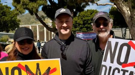 Kamala Harris’s husband Doug Emhoff seen at Malibu ‘No Kings’ rally with celebrities