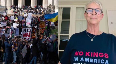 Jamie Lee Curtis dons ‘No Kings in America’ T-shirt as she urges people to join marches
