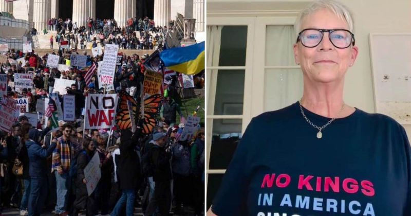 Jamie Lee Curtis dons ‘No Kings in America’ T-shirt as she urges people to join marches