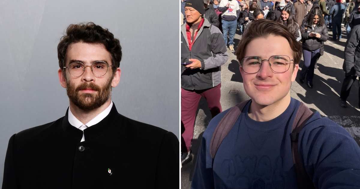 Hasan Piker and Harry Sisson were among those who joined the third round of 'No Kings' protests on Saturday, March 28 (Taylor Hill/FilmMagic, @harryjsisson/X)