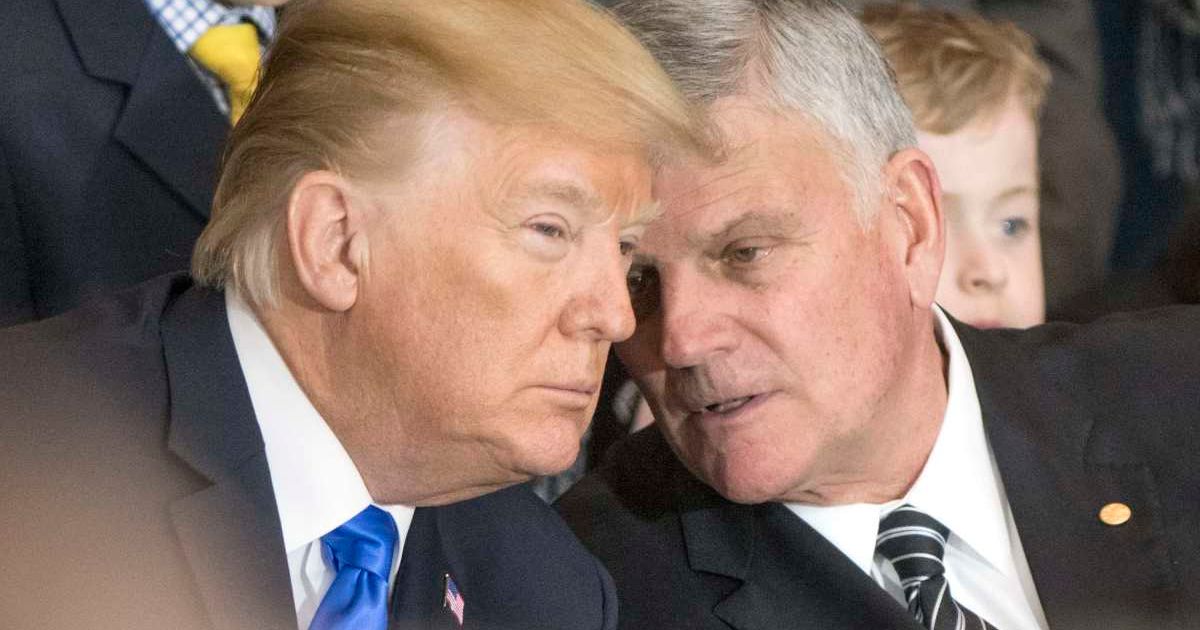 On Palm Sunday, President Trump shared a letter from Franklin Graham describing the biblical path to becoming ‘heaven bound’ through faith (Getty Images)