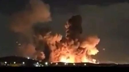 Massive blast lights up Iran’s night sky in video shared by Trump during military strike