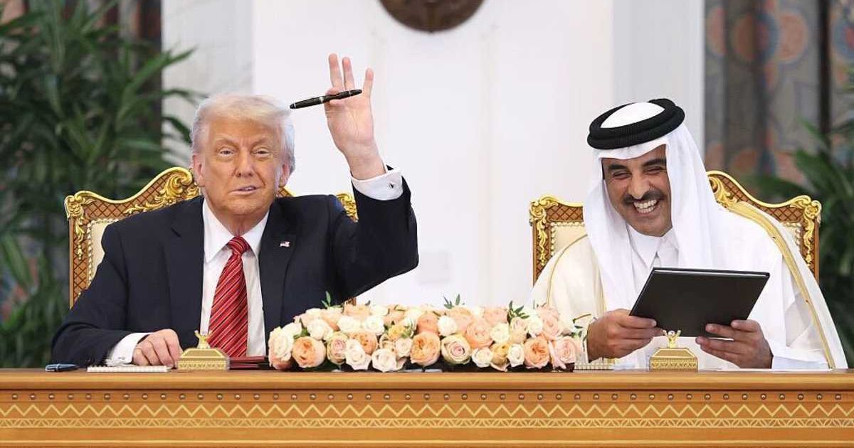A viral social media post claims that Qatar has demanded the return of the airplane it gifted to President Donald Trump (Getty Images)