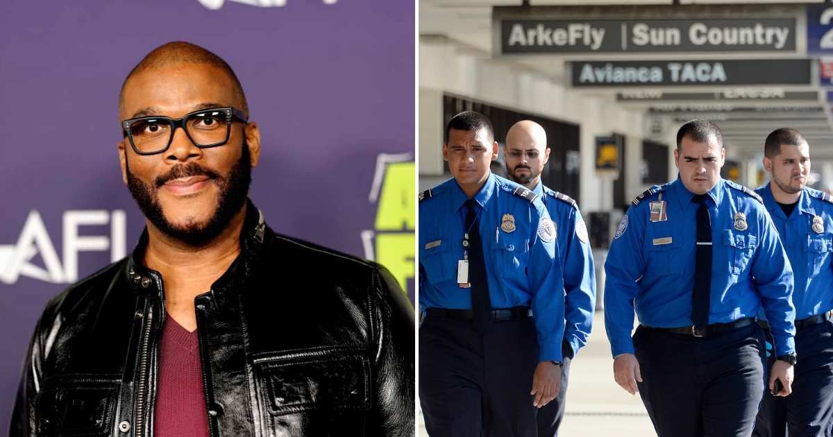 Amid the ongoing government shutdown, which has left TSA employees unpaid for over six weeks, Tyler Perry initially visited the airport with cash to support workers facing financial strain (Frazer Harrison/WireImage, Kevork Djansezian/Getty Images)
