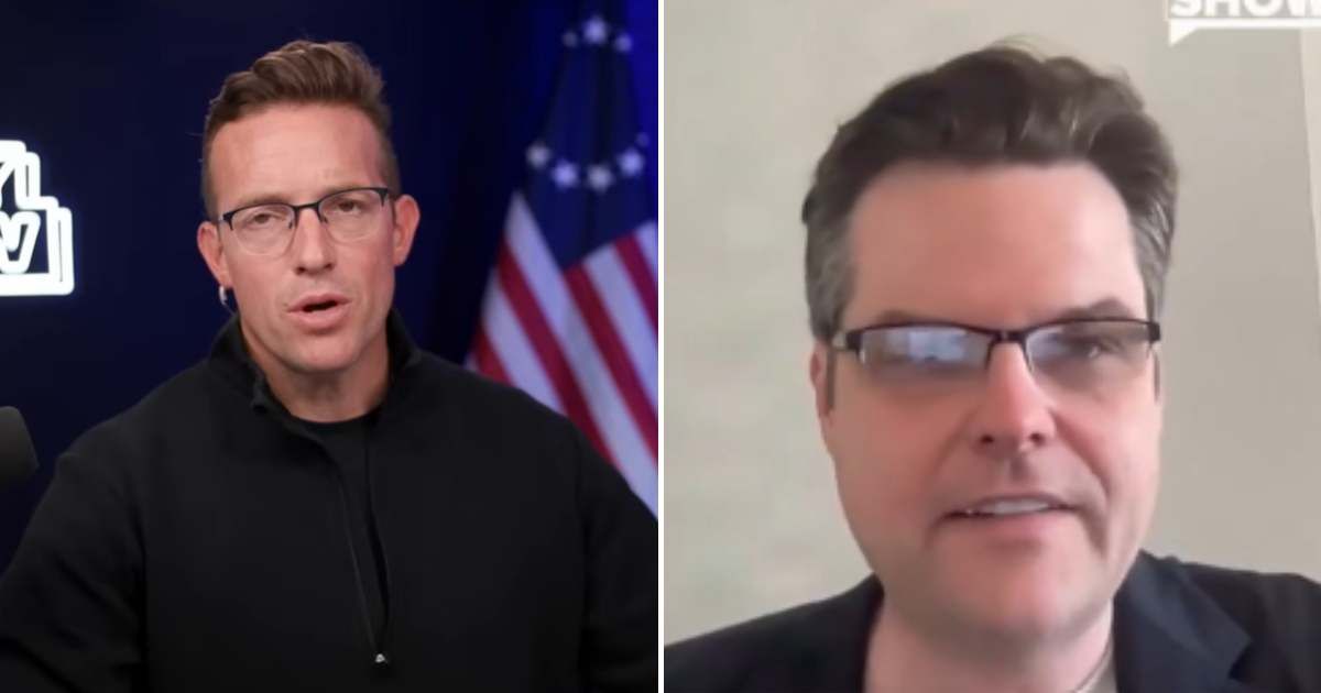 Matt Gaetz claims alien-human breeding programs are real, citing an Army briefing and ‘non-human biologics’ (Benny Johnson/ Youtube)