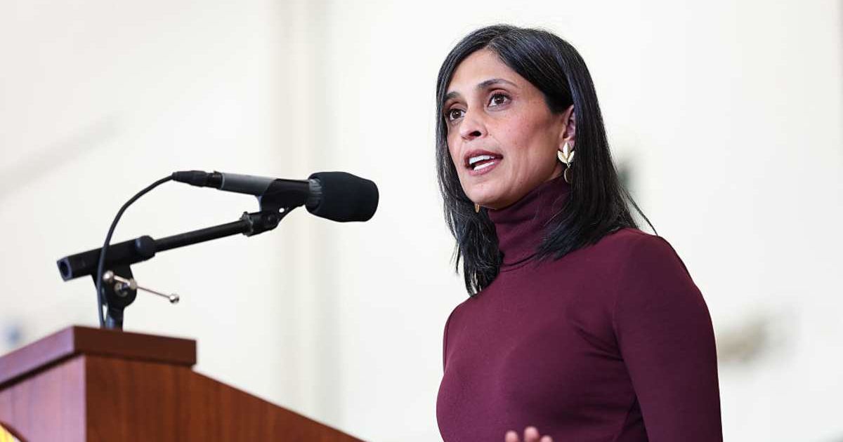 Usha Vance said she feels comfortable in her political space, despite earlier being a registered Democrat, adding she can remain herself without litmus tests (Anna Moneymaker/Getty Images)