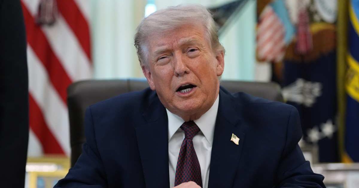 Donald Trump said he has broad powers but avoids using them, accusing opponents of pushing open borders and allowing criminals into the US (AP Photo)