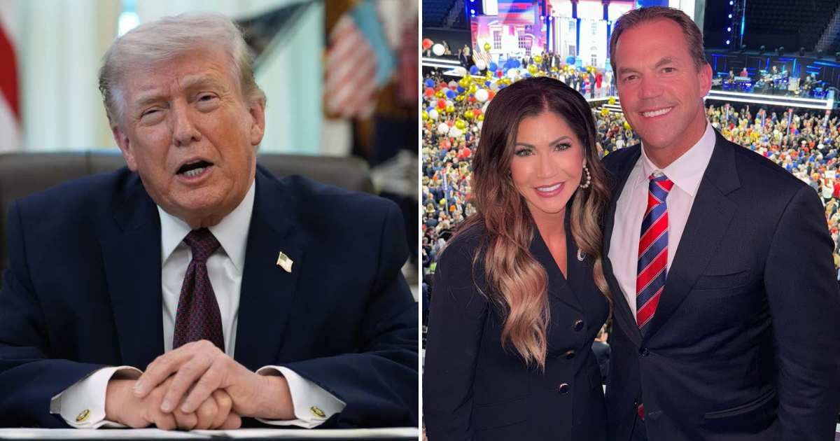 Donald Trump expressed surprise at the claims involving Bryon Noem, husband of Kristi Noem, stating that he felt sorry for the family if the reports were accurate (AP Photo/Alex Brandon and X/ @KristiNoem)