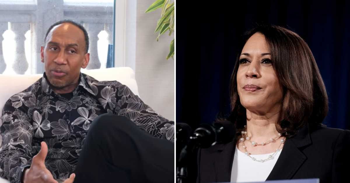 During an interview with Sage Steele, Stephen A Smith called his support for Kamala Harris a mistake, saying his expectations of bipartisan cooperation fell short (Screengrab/The Sage Steele Show/YouTube, Getty Images)