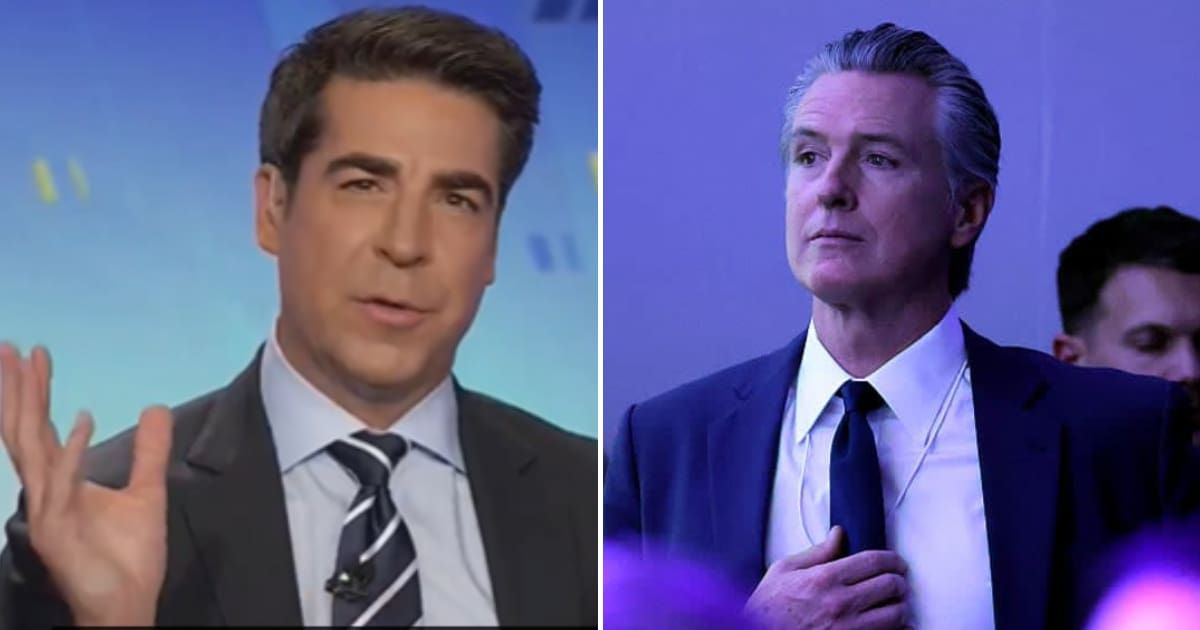 During a segment on 'The Five', Jesse Watters questioned whether women have the emotional capacity to be president, as he added that Gavin Newsom could be the first one (X/ @Acyn, Getty Images)