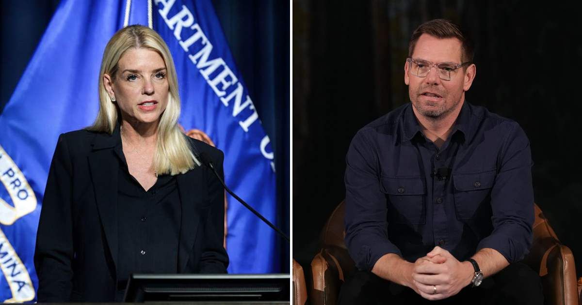 Eric Swalwell says Pam Bondi did not tip him off (Getty Images, Matei Horvath/Getty Images for California Environmental Voters)