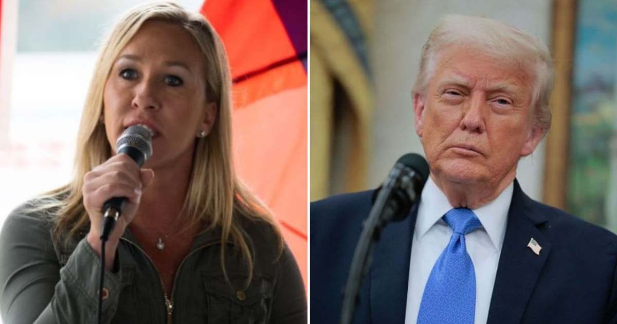 Marjorie Taylor Greene questions President Donald Trump’s evolving foreign policy, highlighting his previous opposition to Middle East wars (Getty Images/ Tasos Katopodis/Getty Images) 