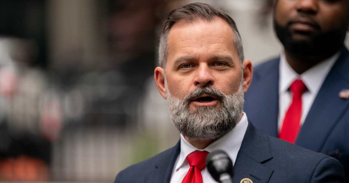 Rep Cory Mills expressed relief and gratitude, saying prayers had been answered as the missing crew member was found and safely extracted from hostile territory (David Dee Delgado/Getty Images)