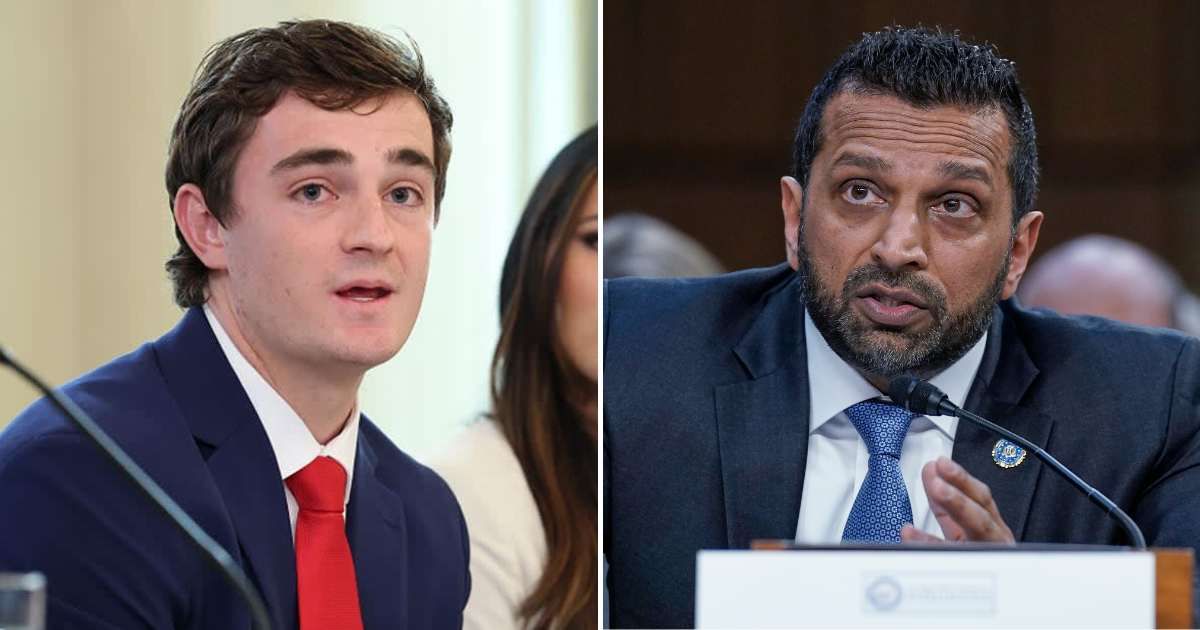 A viral Facebook post claimed FBI Kash Patel offered Nick Shirley an FBI job, praising his instincts, as the rumor spread widely on X and Facebook (Getty Images, AP Photo)