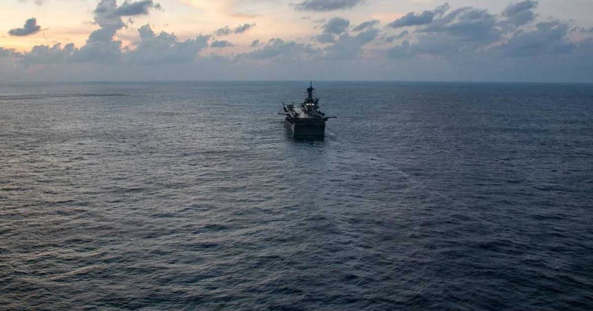 A viral claim has surfaced online alleging that Iran struck a US Navy amphibious assault ship with missiles (@centcom/X)