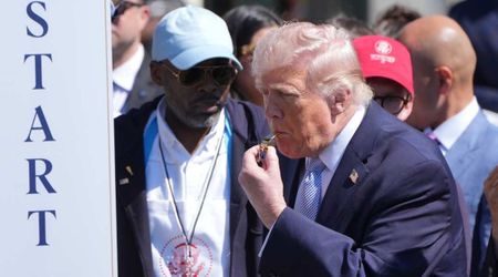 Trump turns into coach as children take part in Easter Egg Roll: 'Is everybody focused?'