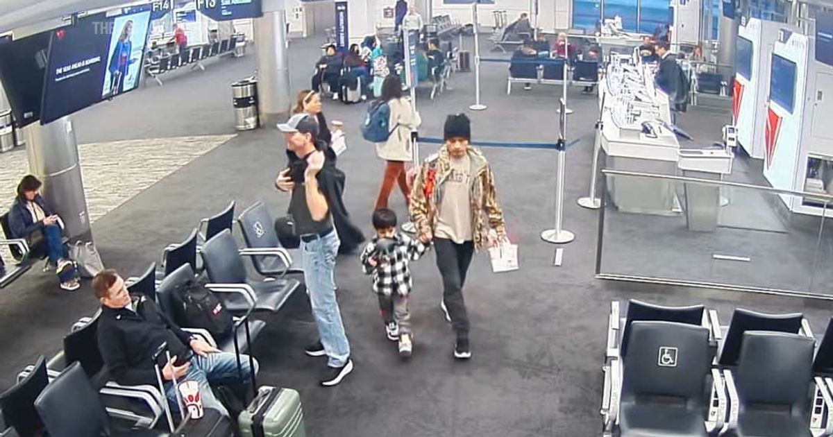 This image from video surveillance provided by MSP Airport Police Department shows Liam Conejo Ramos and Adrian Conejo Arias at the Minneapolis-St Paul International Airport on Jan 21, 2026 (MSP Airport Police Department via AP) 