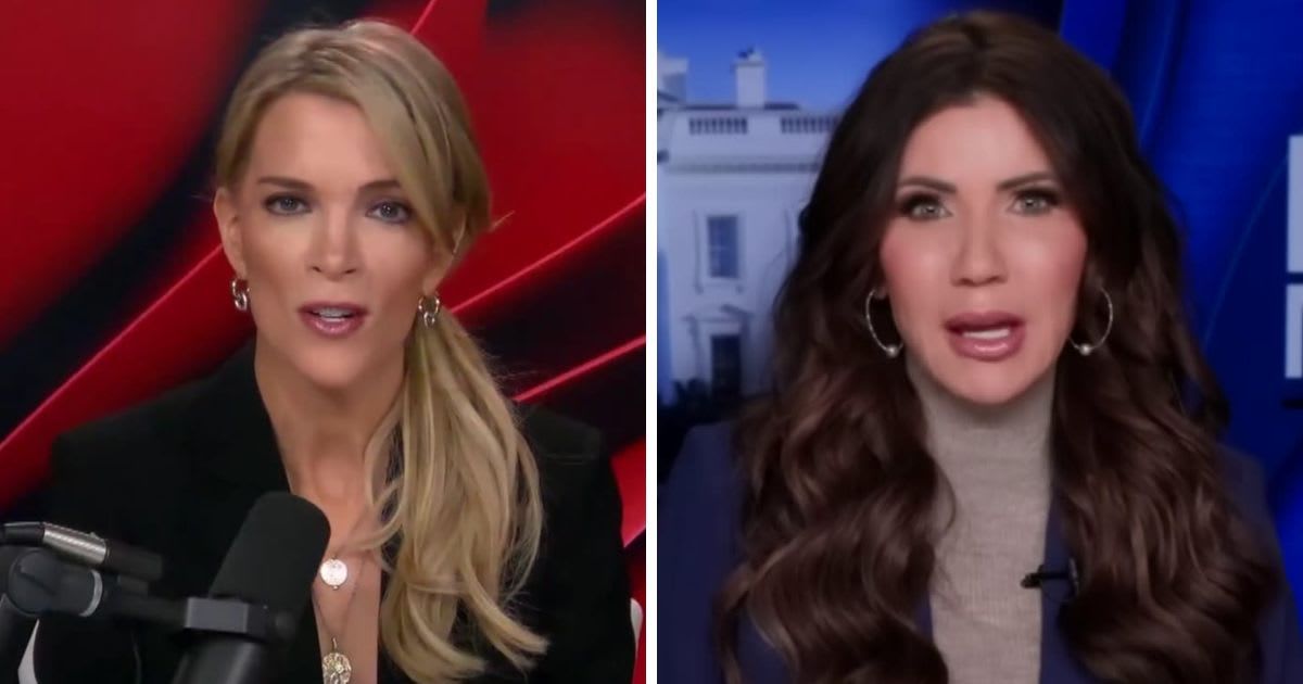 Megyn Kelly says there is a 'suspected theory' that Kristi Noem leaked her own husband's photos to gain sympathy (Screengrabs: theMegynkellyshow/X, facethenation/YouTube)