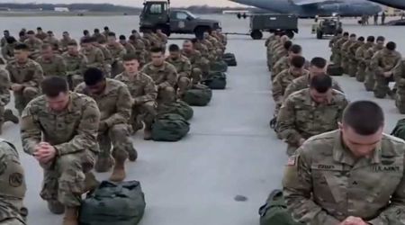 Fact Check: Is the video of US Army soldiers praying on a tarmac with C-17 planes real?