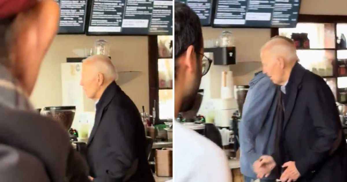 Joe Biden was seen on a coffee run in Delaware (Screengrab/X/@TonySeruga)