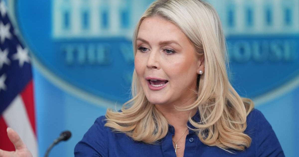 White House Press Secretary Karoline Leavitt speaks with reporters in the James Brady Press Briefing Room at the White House, Wednesday, April 8, 2026, in Washington (AP Photo/Alex Brandon)