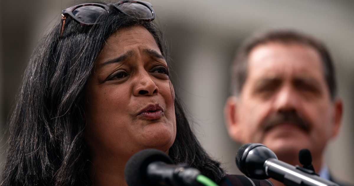 Pramila Jayapal said it has become a cycle for Donald Trump to create a crisis, claim he solved it, reverse course, and then declare victory (Getty Images) 