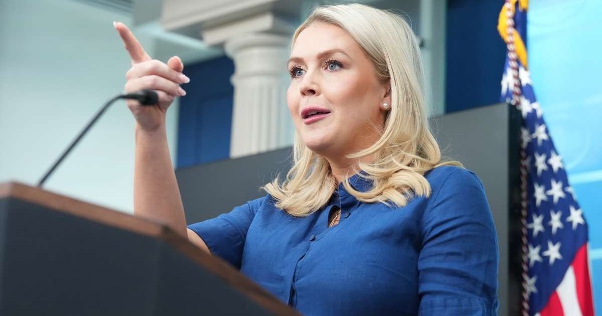 White House press secretary Karoline Leavitt forcefully defended President Donald Trump’s stance on Iran (AP Photo/Mark Schiefelbein)