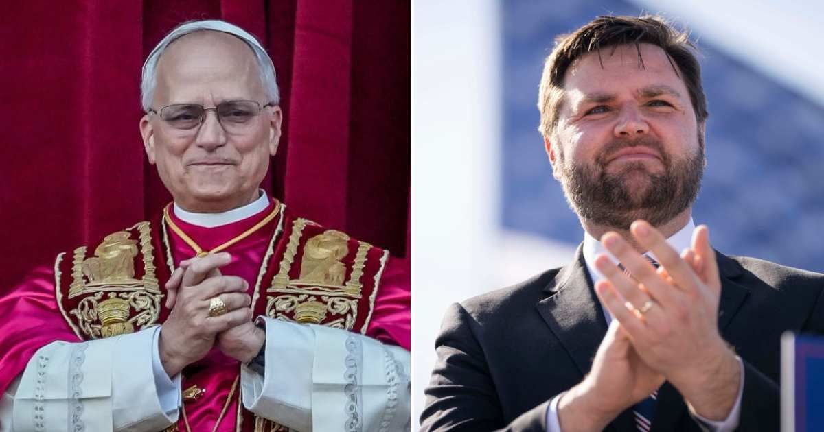 A viral social media post claims Pope Leo XIV could excommunicate Vice President JD Vance (Getty Images)