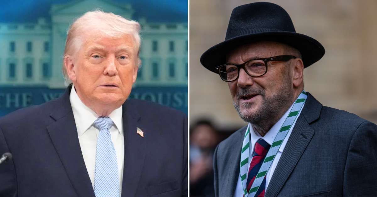 Viral posts on social media claim that George Galloway issued a warning to US President Donald Trump regarding the Vatican (AP Photo/Mark Schiefelbein, Carl Court/Getty Images)