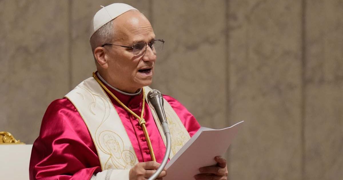 Pope Leo XIV urged peace as he condemned war rhetoric and encouraged dialogue in the Iran conflict (AP Photo/Gregorio Borgia)